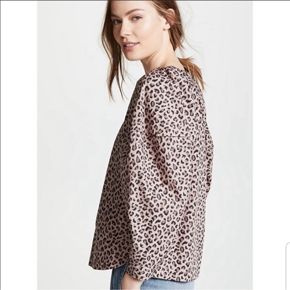 La Vie Rebecca Taylor Ocelot poplin top Size Small - Picture 3 of 17